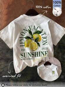 Camiseta ajustada de mujer con cuello redondo casual, estampado retro de cóctel en inglés, adecuada para verano, aeropuerto y uso diario - Blanco - Ver 1