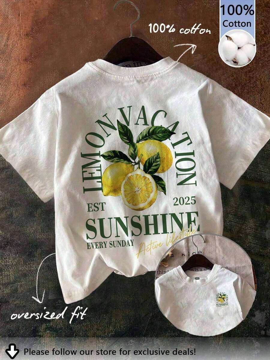 Camiseta ajustada de mujer con cuello redondo casual, estampado retro de cóctel en inglés, adecuada para verano, aeropuerto y uso diario - Blanco - Ver 1