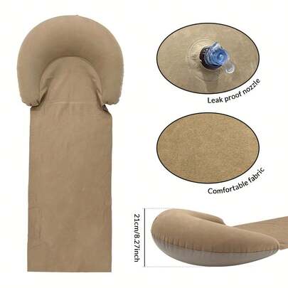 1pc Inflatable Beach Mat, Outdoor Inflatable Sleeping Pad, Hiking & Camping Ground Mat, Leisure Inflatable Air Mattress