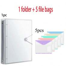 10pcs A4 Size High Capacity Binder Folders, With 11-Hole Loose Leaf Rings, Made Of Modern PP Material, Expandable Button And Label Pocket, Suitable For School, Home, Office, Attendance, Travel - Portable Design, Back To School, Study Supplies - Sets - View 18