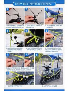 Toldo Protector para Motocicleta – Protección Contra Sol y Lluvia - Gris - Ver 2