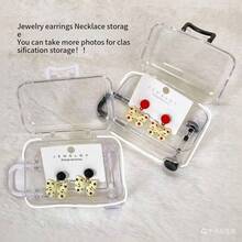 2/1pc Mini Suitcase Jewelry Box, Can Store Earrings, Necklaces, Small Toys, Does Not Include Duck Figurine Shown In Image - Multicolor - View 1
