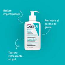 CeraVe Limpiador Control Imperfecciones 236ml Gel Espumoso Piel Mixta Grasa Anti Acné Granos y Espinillas con Acido Salicilico Ceramidas Niacinamida Limpia Poros Reduce Oleosidad Uso Diario - Ácido salicílico - Ver 2