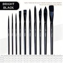 10-Piece Professional Paint Brush Set: Includes 5 Different Brush Head Styles (Round, Flat, Cat's Tongue, Oval), Suitable For Watercolor, Acrylic, Oil, And Gouache Paints - Sets - View 2