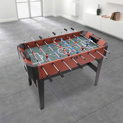 DONSU 47,2*24 Zoll großer Indoor-Kickertisch mit 8 Stangen und Stahlstangen, Dichtespielfeld, kompakter 1v1/2v2-Spieltisch mit Punktzähler und Ballaufbewahrung