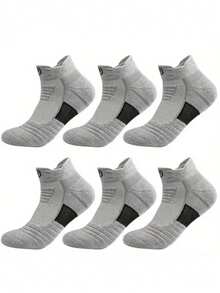 12pcs/6 Pairs Spring & Summer New Breathable Moisture-Wicking Minimalist Versatile Soft Comfortable Patchwork Ankle Socks, Suitable For Pairing With Sports Shoes, Casual Shoes, Unisex - Multicolor - View 6