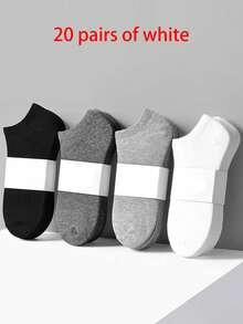 1/5/10/15/20/25/30 Pairs Men's Sports Socks, Essential Ankle Sports Socks, Soft & Lightweight, Versatile Low-Cut Ankle Socks, Women's Long Socks & Stockings, Suitable For Fitness, Autumn Wear - Multicolor - View 9