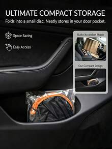 1pc Car Sun Shade, Portable Heat Insulation Sunshade, Foldable Car Interior Sunshade, Easy Installation, Practical Essential Car Interior Accessory, Suitable For Outdoor Use And Travel, Fits All Car Models, Summer Car Accessory - Multicolor - View 12
