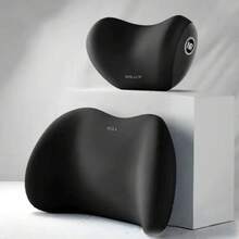Reposacabezas de coche, soporte lumbar, almohada de hombro, almohada de coche, cojín de respaldo de cintura de algodón con memoria, productos automotrices para el hogar - Almohada lumbar negra - Ver 9