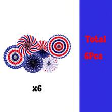 Decoraciones patrióticas para el 4 de julio - Abanicos de papel colgantes en rojo, blanco y azul, adecuados para la fiesta del Día de la Independencia de EE. UU., el Día de los Caídos y el Día de los Veteranos - Día de la Independencia - Ver 10