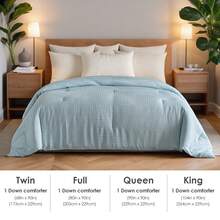 Comfortable And Luxurious Down Comforter Instead Of White Duvet Core, Quilted And Fluffy, Suitable For All Seasons, Suitable For Families, Hotels, Homestays, 2026 New Year Gift (Only One Bed Duvet Core) - 淺藍色 - 查看 5