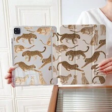 1 chiếc ốp lưng máy tính bảng họa tiết da báo có khe đựng bút, chân đế từ tính đa góc với chức năng tự động tắt/mở màn hình, tương thích với iPad Pro/Air, , Pad 5/6/7, Matepad, Honor Pad. - Nhiều màu - Xem 1