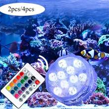 10 LED Pool Lights, Remote Control Color Changing Pool Atmosphere Lights, Waterproof RGB Ambiance Lighting For Pond, Swimming Pool, Aquarium, Bathtub - Suitable For Wedding, Fountain, Holiday Party - Multicolor - View 1