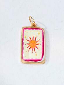 Collar ajustable de cuerda colorida con colgantes de esmalte intercambiables, colgantes de dibujos animados desmontables chapados en oro (patrones de gato, langosta, fruta, flor), set de joyas personalizables de verano para regalo - Multicolor - Ver 39