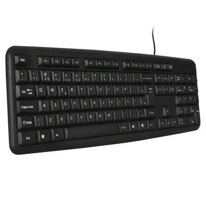 Teclado USB com Fio ABNT2 Padrão Brasileiro com Ç Preto Silencioso para Notebook e PC Estudo Online Trabalho Remoto Home Office Teclado Numérico Completo Design Ergonômico Arredondado