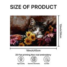 1/2/4/6/8/300 件套可爱猫咪图案餐垫。100% 聚酯纤维材质，尺寸 12 英寸 x 18 英寸/30 厘米 x 45 厘米。可机洗聚酯纤维餐垫，耐热、防污、防水，适用于室内装饰、家居用品、厨房用品和家庭聚会。 - 彩色 - 查看 7