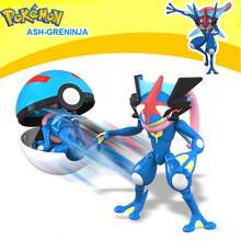 pokemon 灰斑忍者寶可夢可變形大球模型，動態風格動作玩具，水屬性+惡屬性動漫收藏品，互動式可變形模型，塑膠公仔，適合粉絲與收藏家的完美禮物，酷炫桌面擺飾 - 彩色 - 查看 4