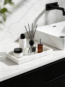 2pcs Marble Pattern Bathroom Tray, Made Of Silicone Material, Suitable For Bathroom, Bathtub, Kitchen Sink And Student Supplies, Ideal For Valentine's Day, Teacher's Day, Mother's Day, Bedroom Decor, Living Room Decor, Kitchen Decor - Multicolor - View 9