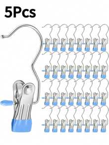 5/10/20Pcs Heavy-Duty Stainless Steel Clothes Clips, Multi-Purpose Laundry Drying Pins & Hanging Hooks, Portable Rustproof Clothespins For Wardrobe Storage, Home Organization & Daily Use - Xem 12