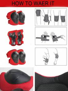 Bộ 6 miếng bảo vệ đầu gối và khuỷu tay cho trẻ em (3-12 tuổi) khi trượt patin, đạp xe, trượt ván, trượt inline và xe scooter. - Nhiều màu - Xem 2