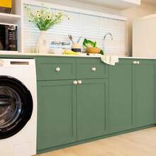 1 cuộn giấy dán tường tự dính màu xanh lá cây mờ, chất liệu vinyl trang trí nội thất và tủ, có thể tháo rời, phù hợp cho nhà bếp, phòng khách, phòng ngủ. - Xanh băng giá - Xem 6