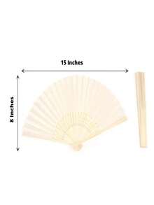 Quạt giấy gấp dùng cho đám cưới/tiệc tùng (50/10/1 chiếc) - trắng - Xem 2