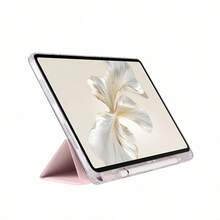 Set 3pcs (1pcs Casing Pelindung + 2pcs Pelindung Layar Kaca) Untuk Tablet , Casing Pelindung Tablet Warna Pink Muda, Casing Pelindung Tablet Akrilik Transparan Tinggi, Desain Anti-Tekuk Dengan Stand Terintegrasi, Sudut Silikon Anti-Jatuh, Cocok Untuk Honor Pad X8a, Honor Pad X9, Honor Pad V9 11.5" 2025, Honor Pad X9 Pro 2025, Honor Pad X8 Pro - Berwarna merah muda - View 5