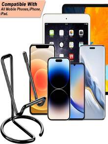 1 chiếc giá đỡ điện thoại bằng kim loại màu bạc dễ thương, phụ kiện để bàn tương thích với mọi loại điện thoại. - Nhiều màu - Xem 9