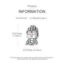 1 hạt Phật đơn giản bằng bạc, thích hợp để tự làm trang sức vòng tay, dây chuyền và mặt dây chuyền. - Bạc - Xem 4