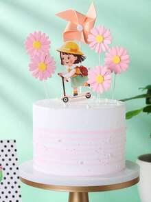 1/5 pièces Décorations de gâteau à la marguerite, Décorations de gâteau à la marguerite, Décoration de gâteau à motif marguerite, Décorations de gâteau à la marguerite, Décoration de cure-dents à la marguerite pour cupcakes, Fleurs de marguerite de printemps, Décoration de fleurs en papier polyvalente, Convient pour la table de dessert d'anniversaire, le mariage, la douche de mariage, 1 set - Multicolore - Voir 10