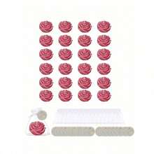 24pcs Rose Scented Candle Set With Organza Bags And Thank You Cards, Romantic Rose Scented Candles For Wedding, Party, Proposal And Home Decor - 24Pcs - View 9