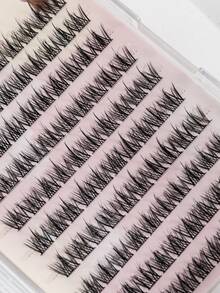 100 miếng/hộp, 10 hàng mi giả tự dính, có thể tái sử dụng, không cần keo, chống thấm nước, kiểu dáng tự nhiên, phù hợp cho người mới bắt đầu trang điểm. Mi giả dạng chùm, mi giả từng sợi, mi giả. - C - Xem 6