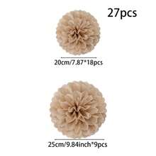 9pcs/27pcs Paper Pom Poms, Navy Blue Paper Flowers, Indigo, Black Decorative Pom Poms, Navy Blue Tissue Paper Flowers, Fluffy Hanging Decor, Suitable For Scene Decor, Home Decor, Room Decor, Birthday Party Decor, 1st Birthday, Wedding Favors, Business Graduation Gifts, Christmas Decoration - Navy Blue - View 16