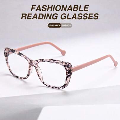 1pc Unique Design Reading Glasses, Convex Candy-Colored Frame, Comfortable Spring Temples, Lightweight & Fit For Various Face Shapes, Elegant Ladies Readers
