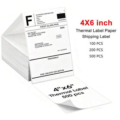  Giấy in nhãn vận chuyển nhiệt Marklife 4x6 inch, 100/200/500 tờ, kích thước 100x150mm, có mã vạch tự dính, dùng cho vận đơn chuyển phát nhanh thương mại.