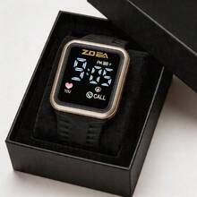 ZOEA Sports Smartwatch With Breathable Perforated Strap + Square Touchscreen + Fitness Style + Daily/Sport Use + Smartwatch - 黑色 - 查看 5