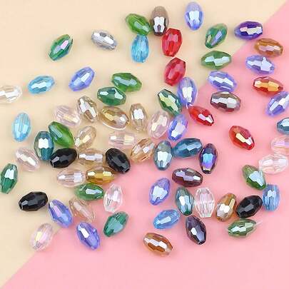 50pcs Multi-Color AB Glass Beads, DIY Jewelry Making Supplies For Bracelets, Necklaces, Headpieces, Earrings