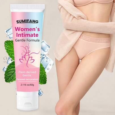 SUMIFANG 60g Crema de cuidado corporal suave para mujeres, enriquecida con aloe vera, menta, vainilla y extractos botánicos. Formulada con una fórmula suave, amigable con la piel y de bajo potencial alergénico para proporcionar un cuidado estabilizador, calmante, limpiador y nutritivo.