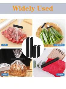 1/5/10pcs Reusable Plastic Food Clips, Suitable For Sealing Fruits, Vegetables, Dried Goods, Snacks, Seasonings, Etc. - O-Black - View 9