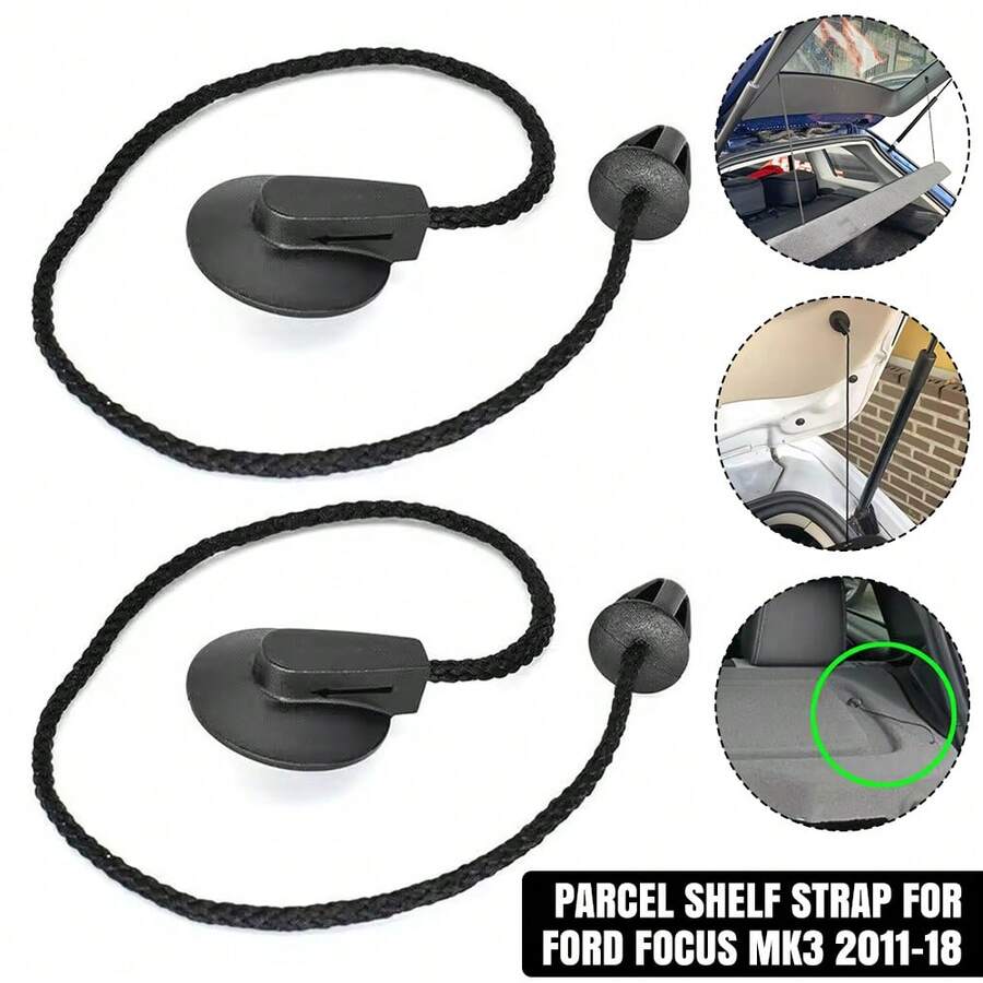 2PCS Parcel Shelf Tray Cover String Strap Rope & Clips For FOCUS MK3 2011-18 - Trunk Lanyard Clip - View 1