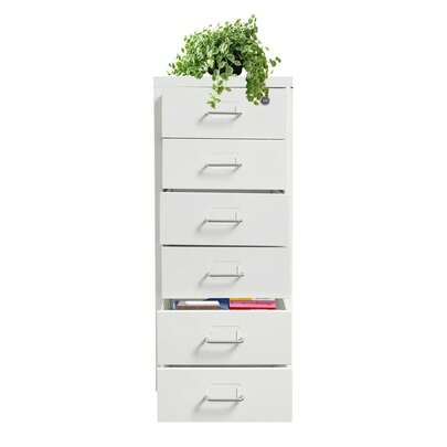ZhdnBhnos Archivador de 6 cajones con cerradura, gabinetes de almacenamiento de archivos verticales con ruedas, organizador metálico con ruedas para el hogar, oficina y estudio