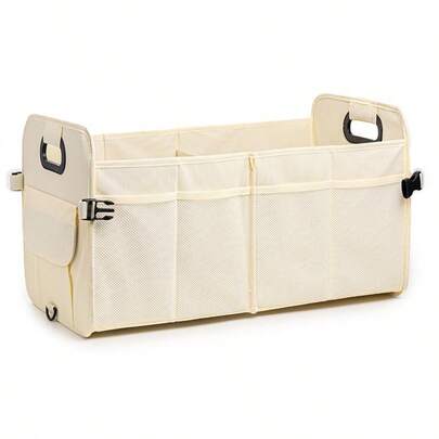 Organizador de maletero - Un organizador de maletero plegable para SUV y sedanes, diseñado para mantener tu coche ordenado. Resistente y duradero, es perfecto para almacenar accesorios de coche, herramientas y artículos varios.