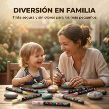 Marcadores Acrílicos de Tinta Directa 48 Colores – Plumones de Punta Pincel Suave, Set de Marcadores para Arte y Dibujo en Múltiples Superficies - 0 - Ver 7