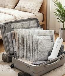 Travel Space Saving Vacuum Storage Bags, 3 Sizes Thick Leak-Proof Reusable Clothes Quilt Compression Bags, Dust Moisture Proof Wardrobe Luggage Organizer - 查看 12