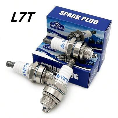3pcs L7T Spark Plugs [VICTOPEAK Blue Box] Garden Tool Parts Accessories Victopeak Chainsaw And Brush Cutter L7T Spark Plugs