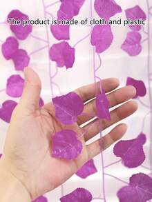 12pcs/24pcs Artificial Grape Leaf Vines - Spring/Summer/Autumn Fake Leaves Flowers Greenery For Indoor Ceiling Decoration Pipe Covering Gifts Birthday Graduation,Fake Plants - Pink - View 9