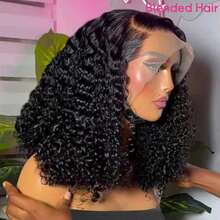 34英寸 200%密度 13x4 13x6 蕾丝前假发 真人发混纺假发，卷曲混发假发，预先拔毛的婴儿发，水波纹蕾丝前假发，13x4深波纹蕾丝前假发，5x5混发闭合假发，预先拔毛预剪 5x5高清蕾丝闭合假发 - 自然色&黑色系 - 查看 1