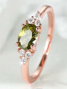 1 chiếc nhẫn đá Cubic Zirconia sang trọng, phù hợp cho nữ, lý tưởng cho đám cưới, lễ đính hôn, tiệc kỷ niệm, quà tặng ngày Valentine. - 2 # - Xem 4