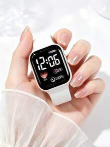 Bộ trang sức 6/5 món thời trang tối giản, thanh lịch, hình vuông, họa tiết cầu vồng, bao gồm đồng hồ điện tử trang trí, vòng cổ, vòng tay, bông tai và nhẫn, thích hợp cho các bé gái đeo trong các bữa tiệc và lễ hội. Cũng là một lựa chọn quà tặng lý tưởng cho Ngày của Mẹ, tựu trường, Lễ Phục Sinh và các dịp khác dành cho mẹ và bạn bè. - Nhiều màu - Xem 8