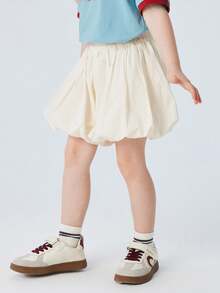 mini bala 女婴短裤 2026夏季纯棉透气花朵裙裤可爱甜美时尚裙裤幼儿日常户外玩耍 - 象牙白 - 查看 2